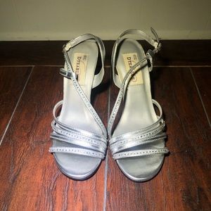 Silver Strappy Heels